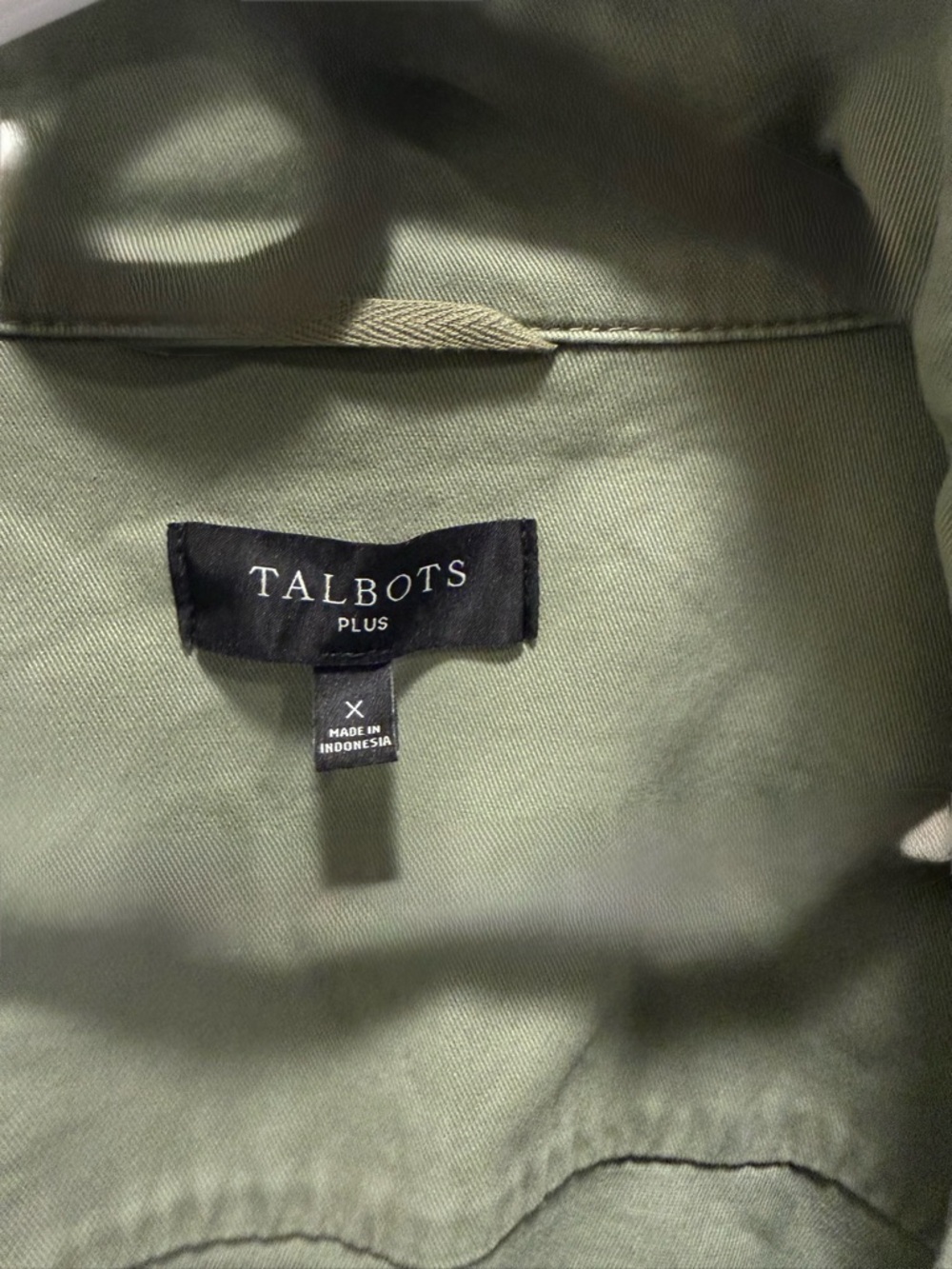Talbots Light Olive Utility Jacket with Cinched-Waist. - Picture 3 of 3